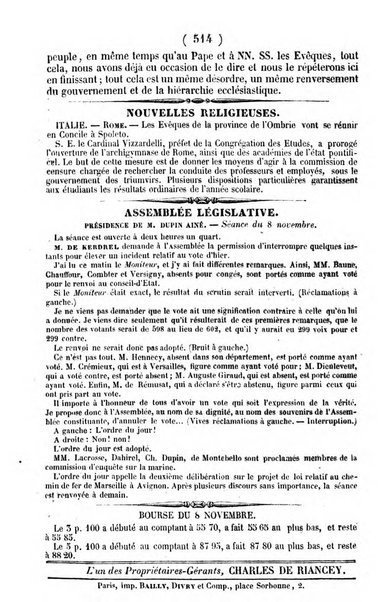 L'ami de la religion journal et revue ecclesiastique, politique et litteraire