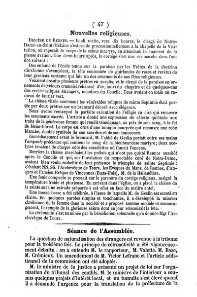 L'ami de la religion journal et revue ecclesiastique, politique et litteraire