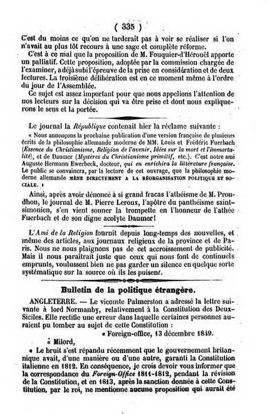 L'ami de la religion journal et revue ecclesiastique, politique et litteraire