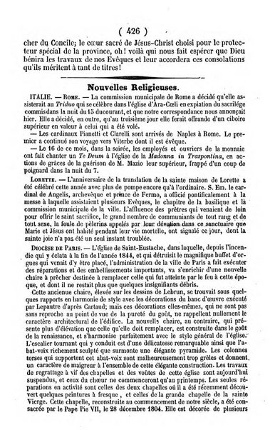 L'ami de la religion journal et revue ecclesiastique, politique et litteraire