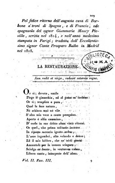 L'amico d'Italia nuovo giornale di lettere, scienze ed arti