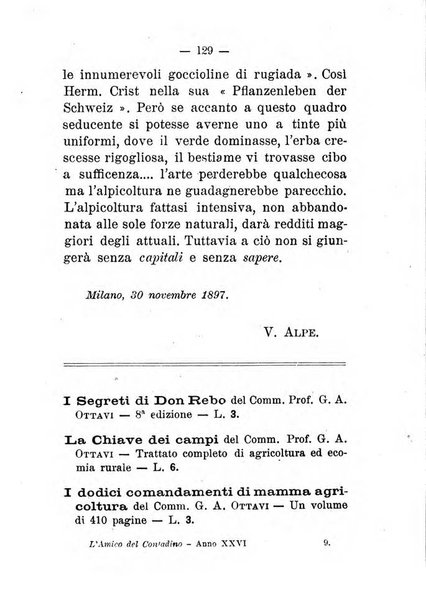 L'amico del contadino almanacco del giornale Il coltivatore