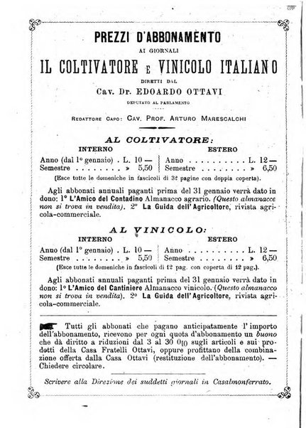 L'amico del contadino almanacco del giornale Il coltivatore