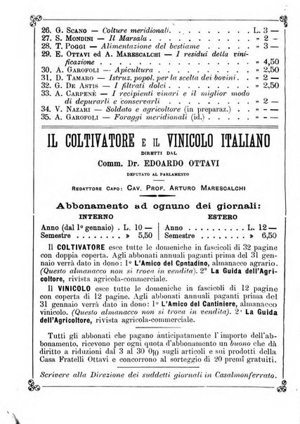 L'amico del contadino almanacco del giornale Il coltivatore