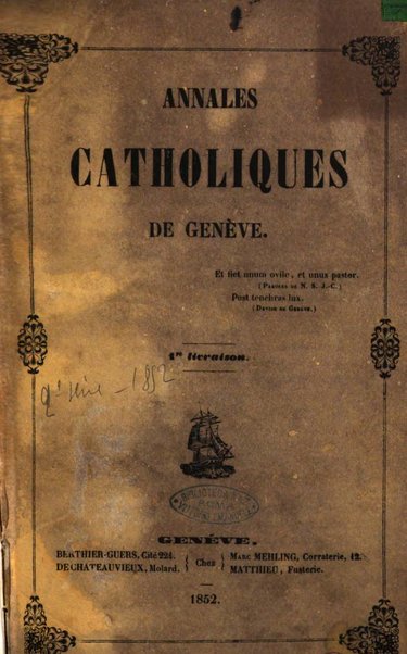 Annales catholiques de Geneve