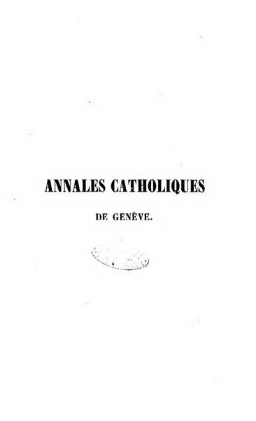 Annales catholiques de Geneve