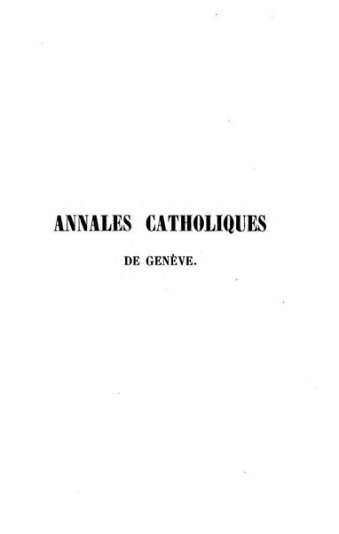 Annales catholiques de Geneve