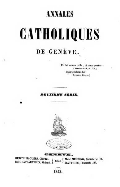 Annales catholiques de Geneve