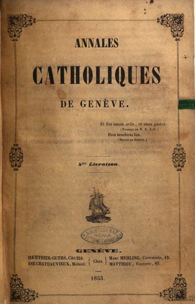 Annales catholiques de Geneve