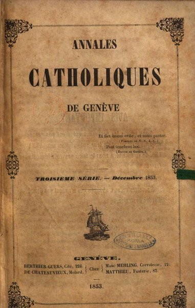 Annales catholiques de Geneve