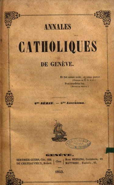 Annales catholiques de Geneve