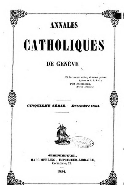 Annales catholiques de Geneve