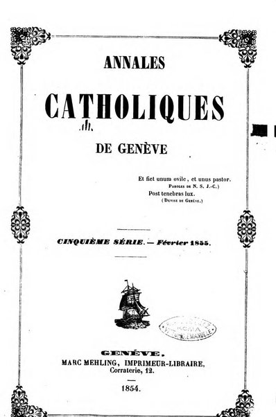 Annales catholiques de Geneve