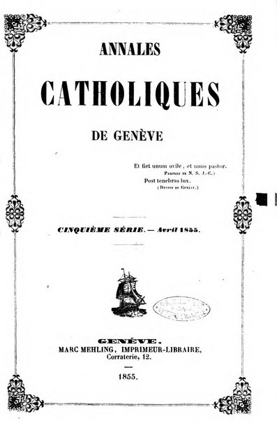 Annales catholiques de Geneve