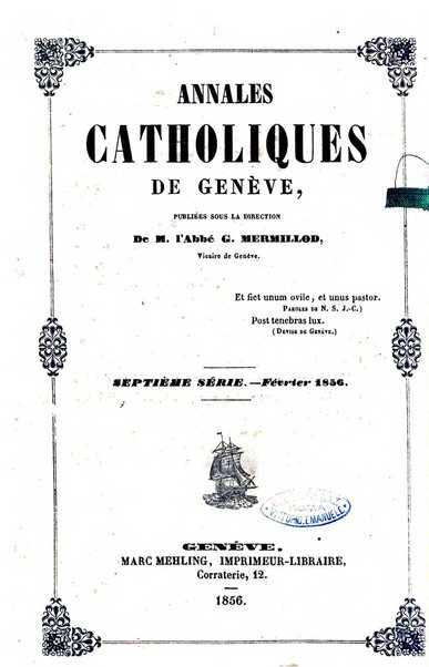 Annales catholiques de Geneve