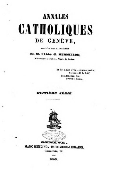 Annales catholiques de Geneve