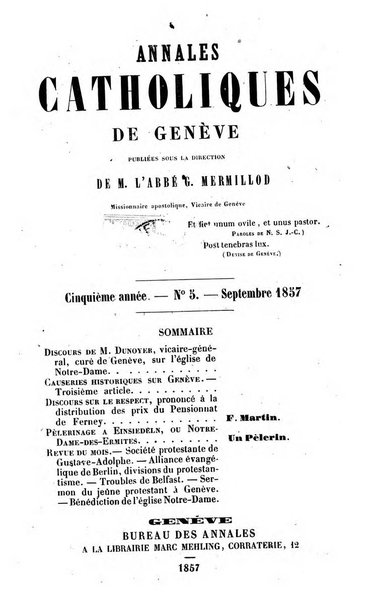 Annales catholiques de Geneve