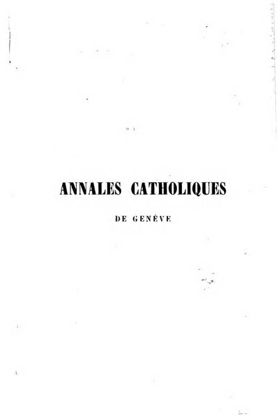 Annales catholiques de Geneve