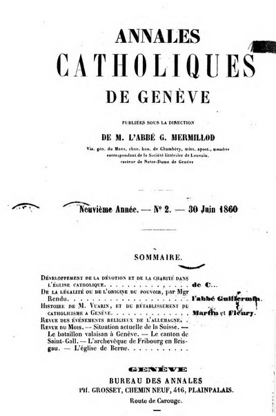 Annales catholiques de Geneve