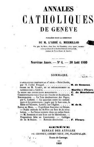 Annales catholiques de Geneve