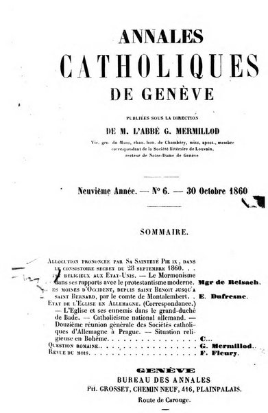 Annales catholiques de Geneve