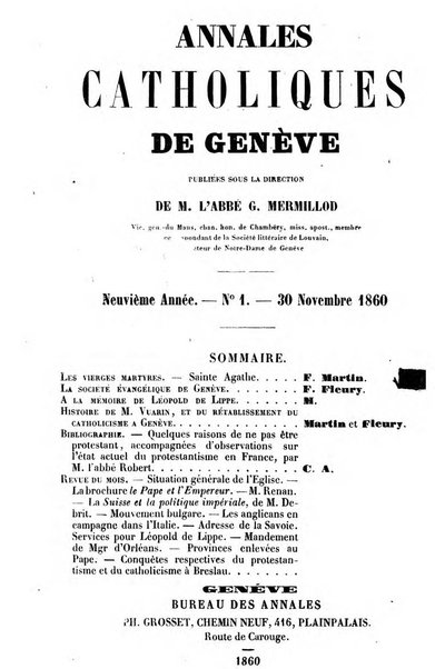 Annales catholiques de Geneve