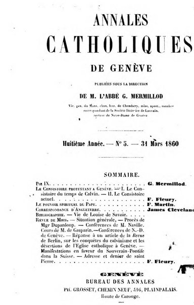 Annales catholiques de Geneve