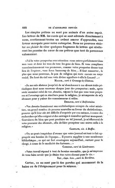 Annales de philosophie chretienne recueil periodique ...