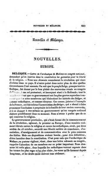 Annales de philosophie chretienne recueil periodique ...