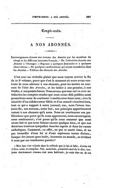 Annales de philosophie chretienne recueil periodique ...