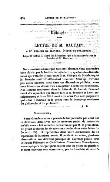 Annales de philosophie chretienne recueil periodique ...