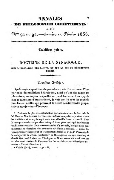 Annales de philosophie chretienne recueil periodique ...