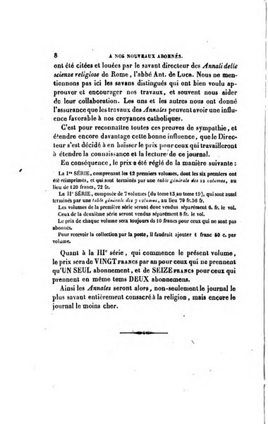 Annales de philosophie chretienne recueil periodique ...