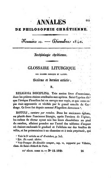 Annales de philosophie chretienne recueil periodique ...