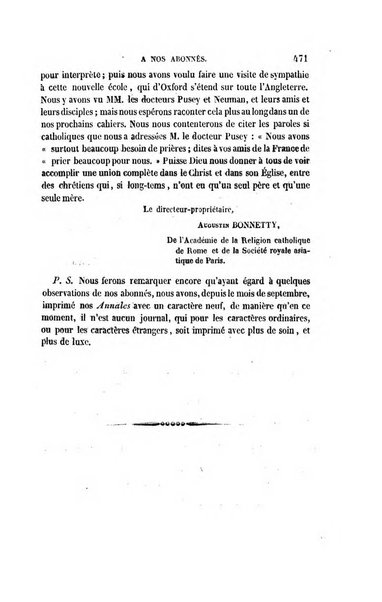 Annales de philosophie chretienne recueil periodique ...