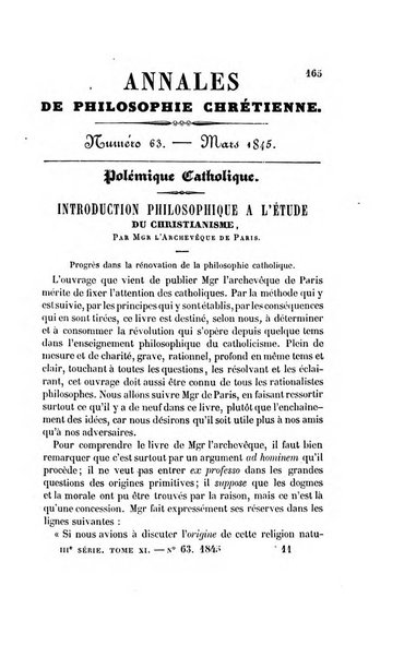 Annales de philosophie chretienne recueil periodique ...