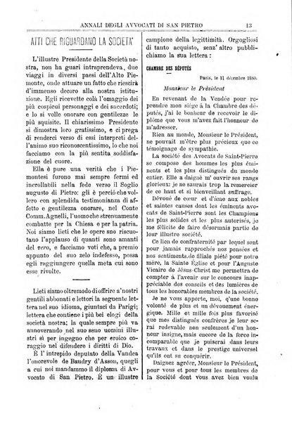 Annali degli avvocati di San Pietro periodico religioso, scientifico, legale