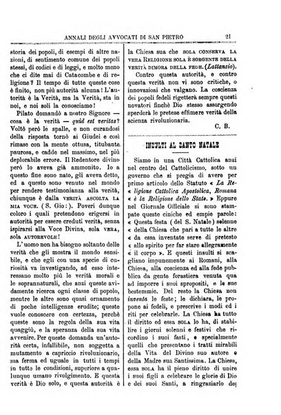 Annali degli avvocati di San Pietro periodico religioso, scientifico, legale