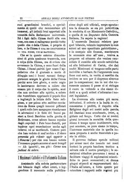 Annali degli avvocati di San Pietro periodico religioso, scientifico, legale