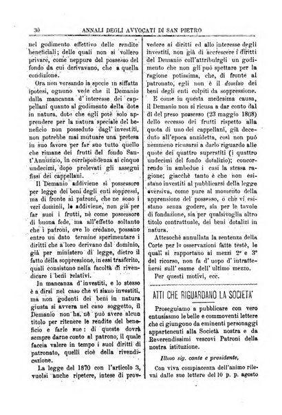 Annali degli avvocati di San Pietro periodico religioso, scientifico, legale