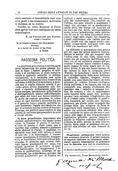 Annali degli avvocati di San Pietro periodico religioso, scientifico, legale