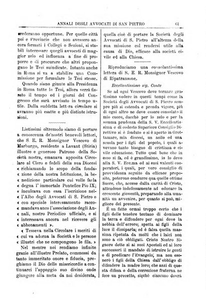 Annali degli avvocati di San Pietro periodico religioso, scientifico, legale