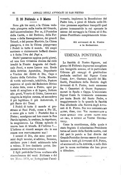 Annali degli avvocati di San Pietro periodico religioso, scientifico, legale