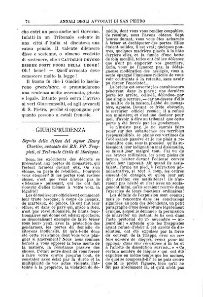 Annali degli avvocati di San Pietro periodico religioso, scientifico, legale