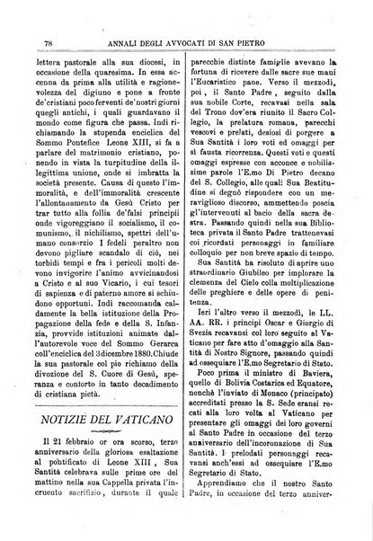 Annali degli avvocati di San Pietro periodico religioso, scientifico, legale