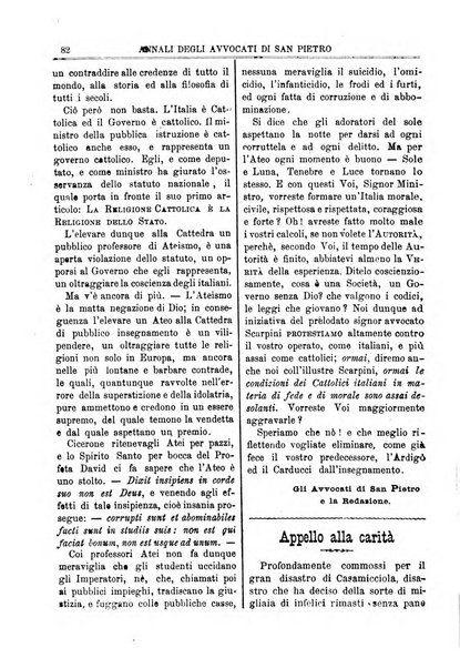 Annali degli avvocati di San Pietro periodico religioso, scientifico, legale