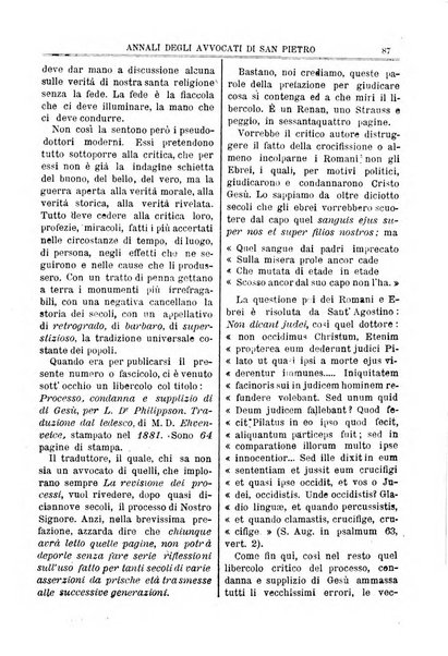 Annali degli avvocati di San Pietro periodico religioso, scientifico, legale