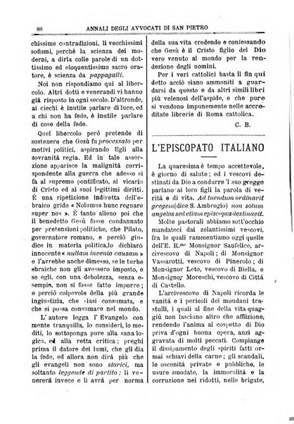 Annali degli avvocati di San Pietro periodico religioso, scientifico, legale