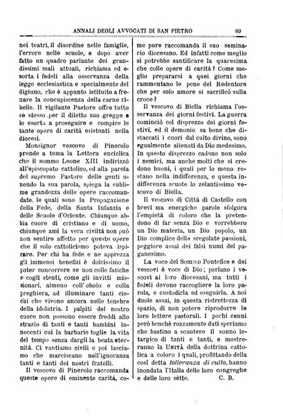 Annali degli avvocati di San Pietro periodico religioso, scientifico, legale