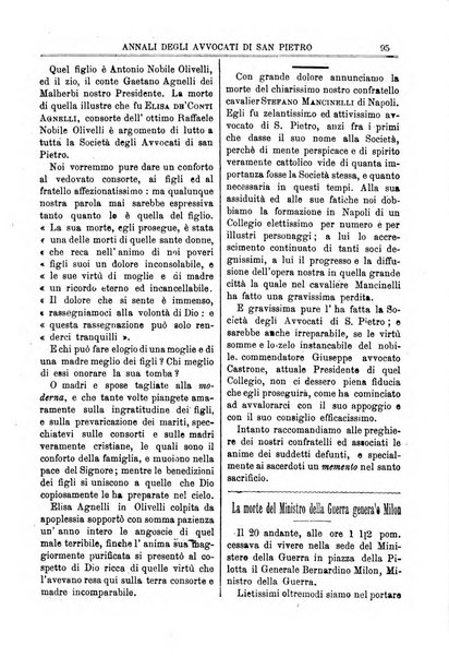 Annali degli avvocati di San Pietro periodico religioso, scientifico, legale